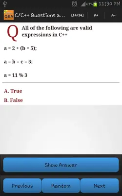 C/C++ Questions and Answers android App screenshot 2